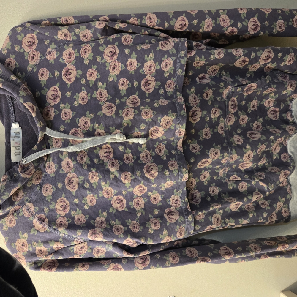 Floral Hoodie with Pink Roses